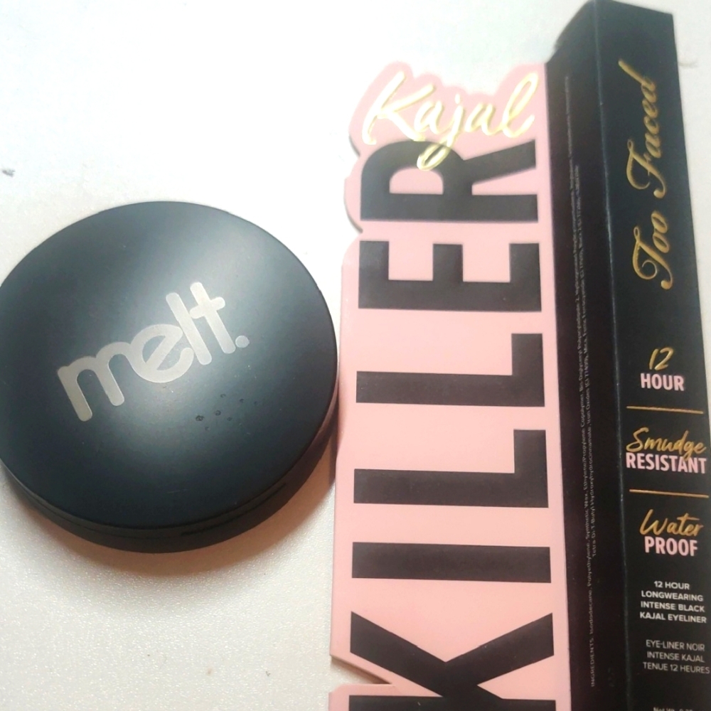 Melt Cosmetics blush and too faced  Black Kajal Eyeliner